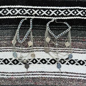 SILVER COIN TOSS CHAIN BAREFOOT SANDALS SEXY